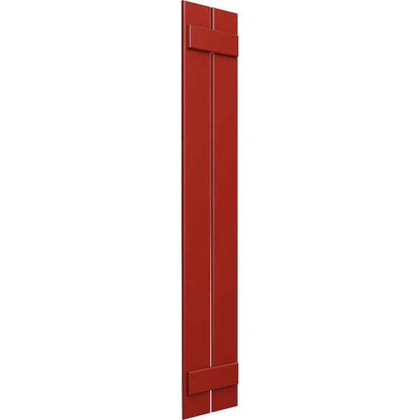 True Fit PVC Two Board Spaced Board-n-Batten Shutters, Fire Red, 11 1/4W X 36H